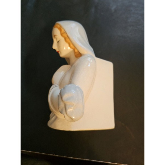 Mid-century Virgin Mother Mary Madona Planter Vase Vintage Japan - Picture 4 of 9